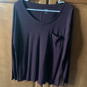 Maroon Boyfriend Fit Long Sleeve